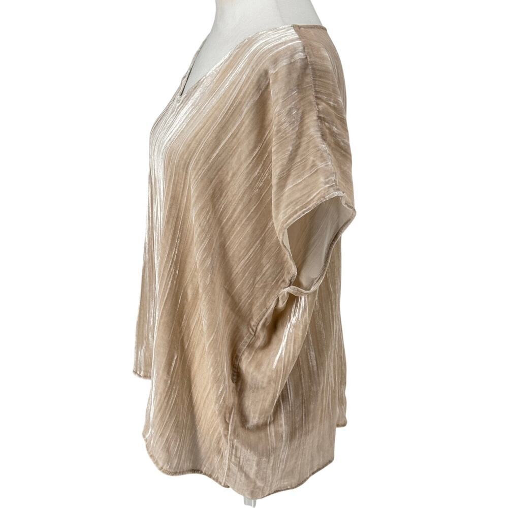 Eileen Fisher Velvet Silk-Blend Top – Champagne / Oyster – Size L EUC - Picture 3 of 8